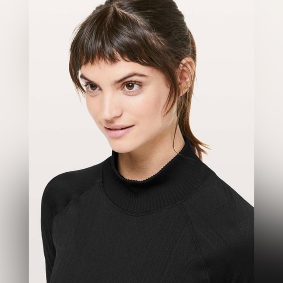 Lululemon Rest Less Mock Neck Black 4 - Picture 2 of 7